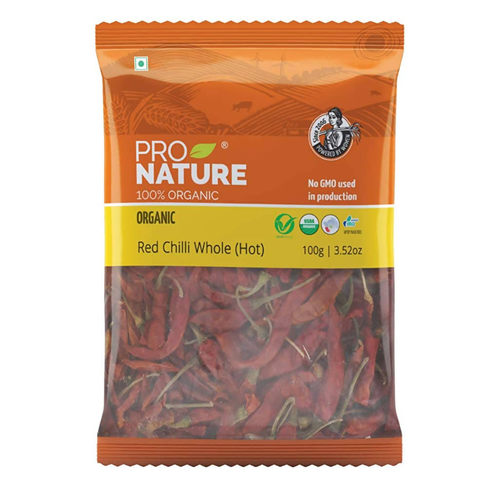 Pro Nature Organic Red Chilli Whole (Hot) | Grocsy