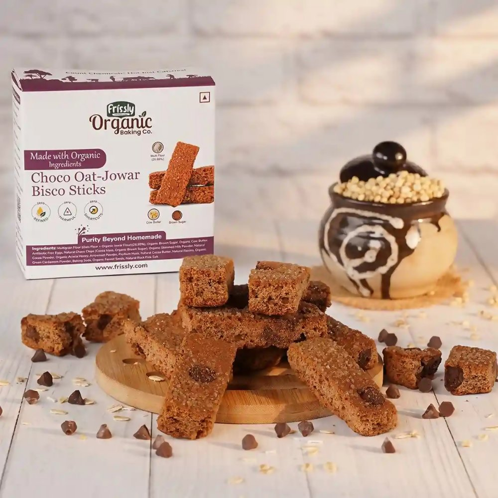 Frissly Organics Choco Oats Jowar Bisco Sticks | Grocsy
