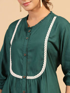 Womens Green Rayon Solid Top - Keeva | Grocsy