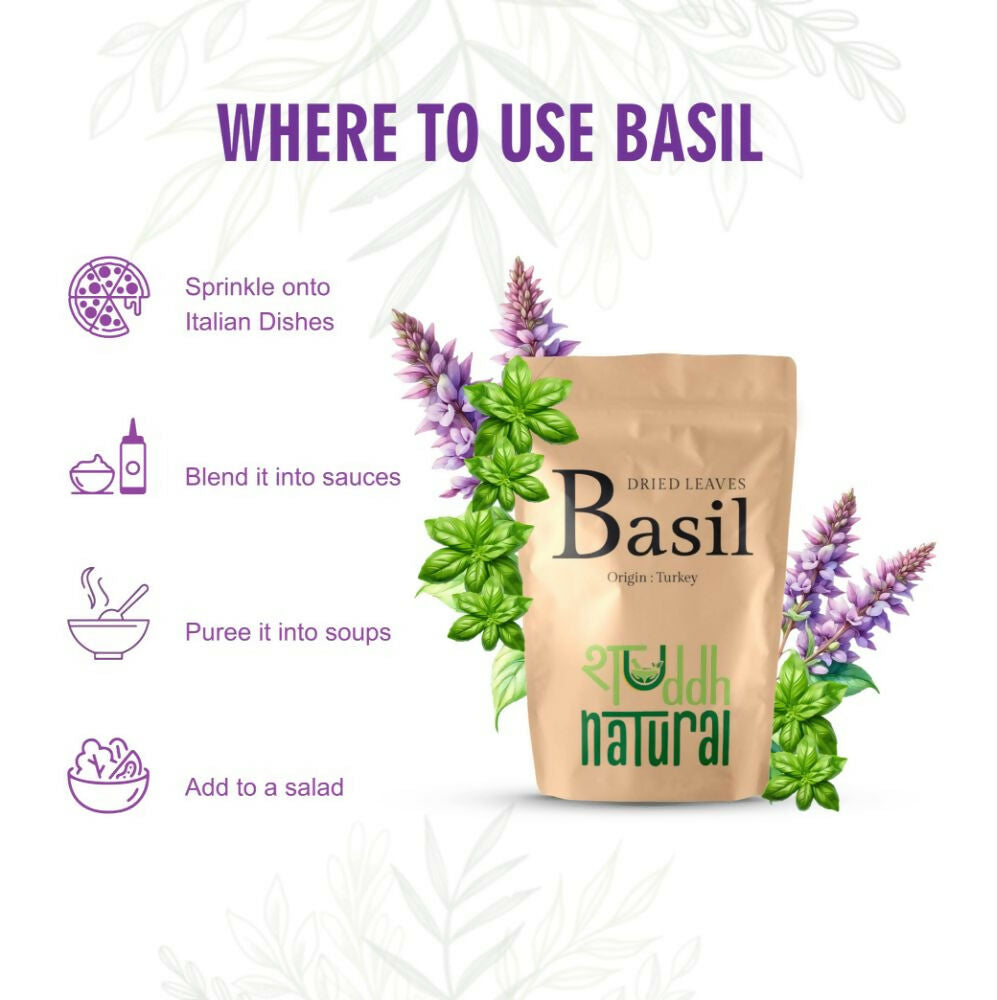 Shuddh Natural Premium Freeze Dried Culinary Turkish Basil - Swadesiicart
