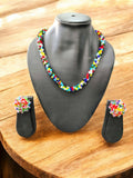 Inhanns Noor-E-Jalwa – Handmade Crystal Bead Necklace / Necklace With Earrings -Adjustable - Multi Colour | Grocsy