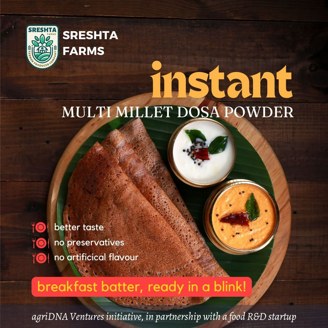 Sreshta Farms Instant Multi Millet Dosa Mix Powder | Grocsy