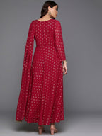 Ahalyaa Women's Traditional wear Ethnic Dress - Maroon | Grocsy