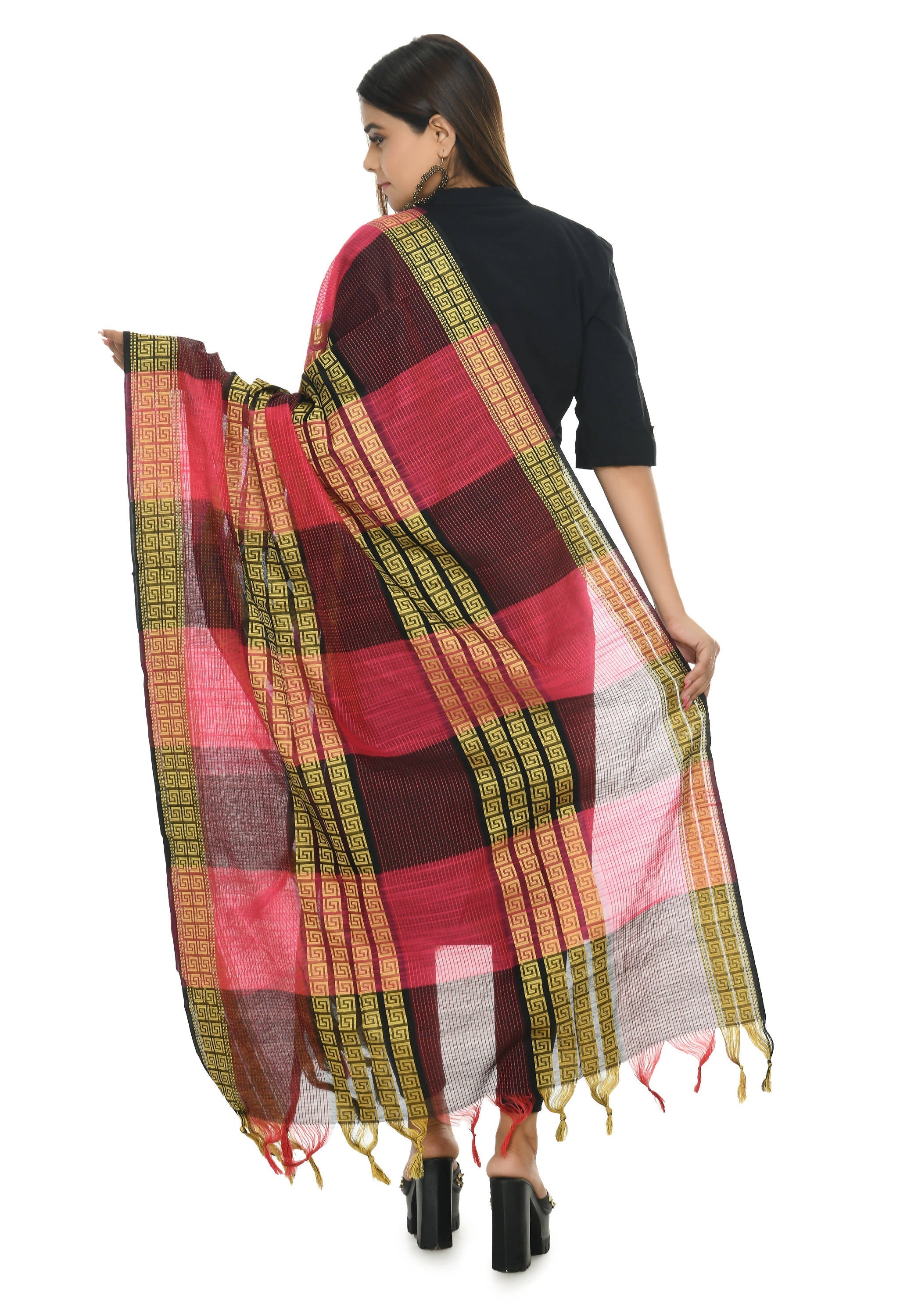 Mominos Fashion Moeza Handloom Cotton Rani Tone Dupatta | Grocsy