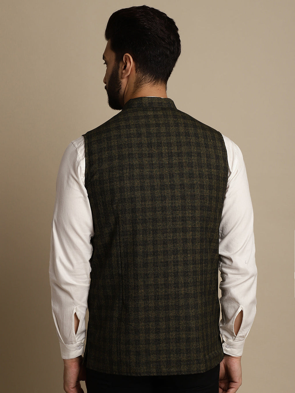 Even Apparels Men's Multi Mandarin Collar Waistcoat | Grocsy