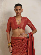 trueBrowns Maroon Gold Metallic Blouse | Grocsy