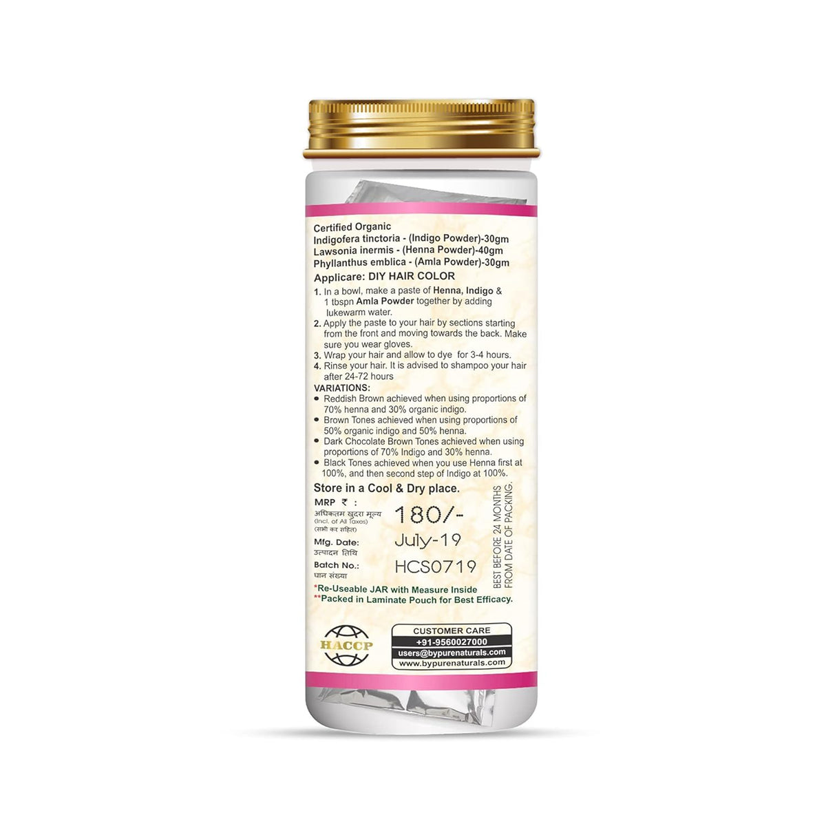 byPureNaturals Organic Hair Coloring Kit | Grocsy