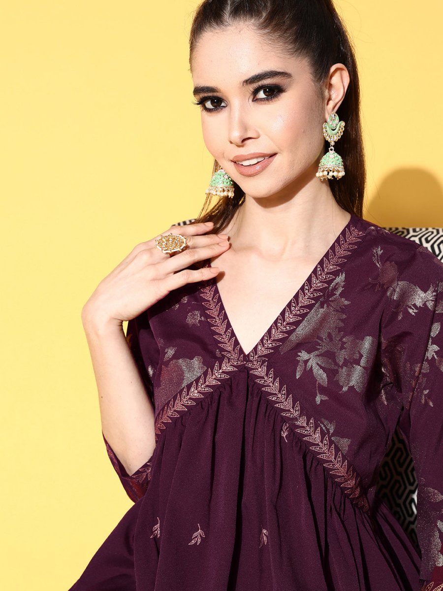 Ahalyaa Women Floral Printed Kurti with Sharara | Grocsy