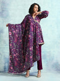 trueBrowns Wine Printed Velvet Shawl | Grocsy