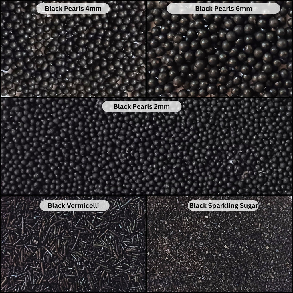 Confect Sprinkles for Cakes & Cupcakes Decoration | USP-19(Black) | Grocsy