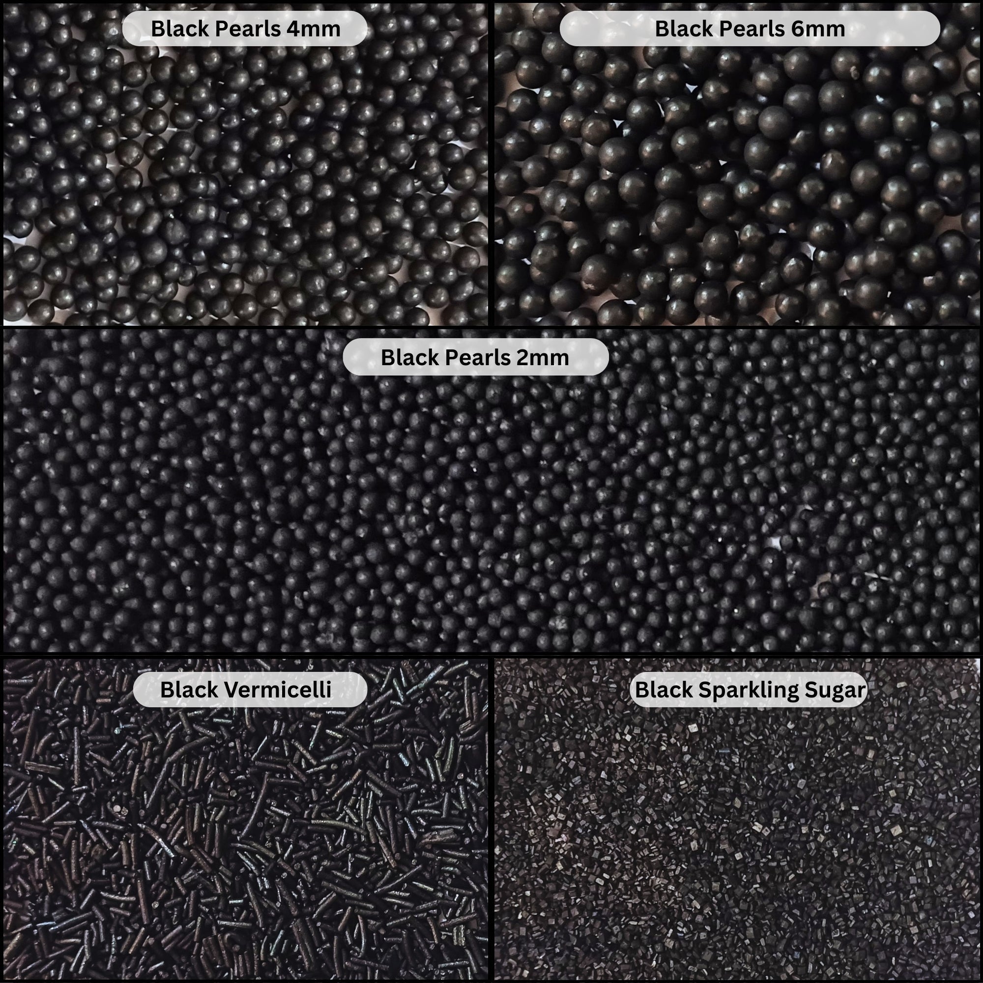 Confect Sprinkles for Cakes & Cupcakes Decoration | USP-19(Black) | Grocsy