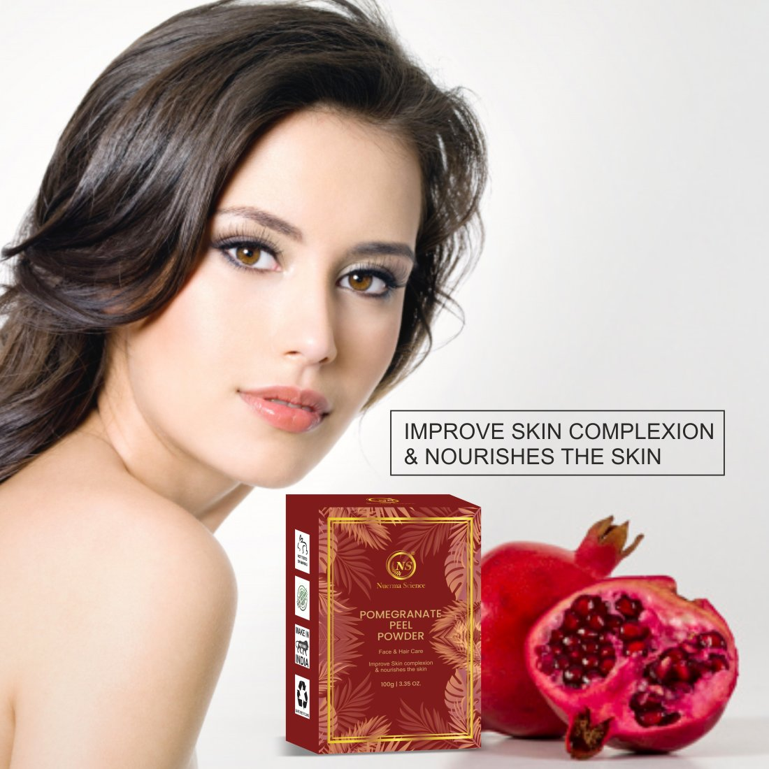 Nuerma Science Pomegranate Peel Organic Powder For Skin & Hair | Grocsy