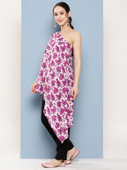InWeave Women's Pink Fuchsia Japanese Art Oneshoulder Top | Grocsy