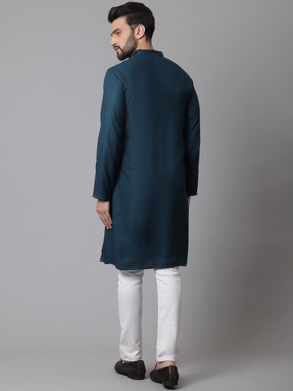 Even Apparels Green Kurta With Band Collar | Grocsy