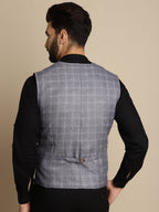 Even Apparels Men's Grey Double Breast Waistcoat | Grocsy