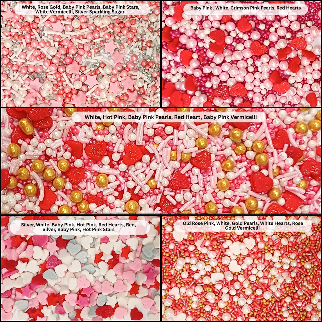 Confect Valentine Sprinkles | 07 Edible Decoration for Baking & Dessert | Grocsy