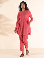 trueBrowns Pink Cotton Dobby Co-ord Set | Grocsy