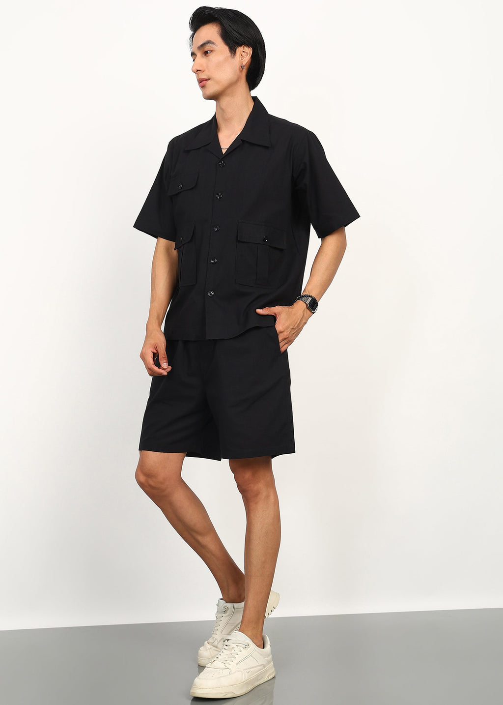Fabmade Black Utility Co-Ord Set For Men | Grocsy