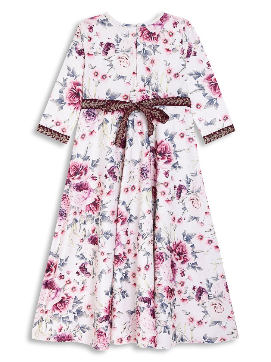 Ahalyaa Girls Printed A-Line Maxi Kids Ethnic Dresses | Grocsy