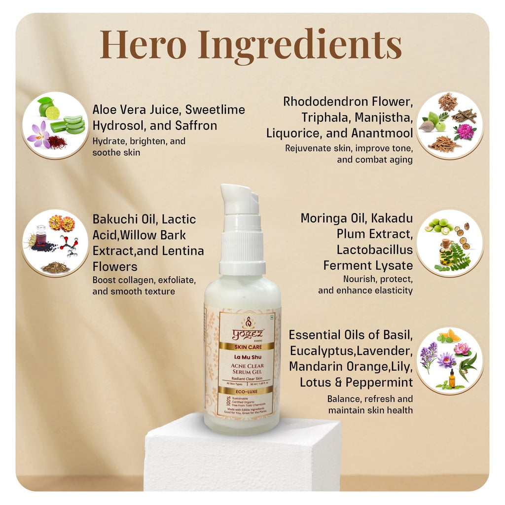 Yogez La Mu Shu Acne Clear Serum Gel | Grocsy