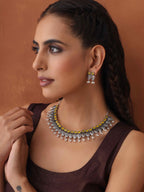 trueBrowns Silver Tone Stone Necklace Set | Grocsy