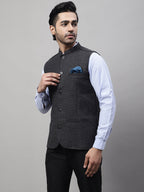 Even Apparels Men's Grey Pure Wool Nehru Jacket | Grocsy