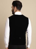 Even Apparels Men's Black Waistcoat with welt pockets | Grocsy