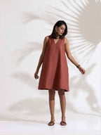 trueBrowns Pink Slub Dress | Grocsy