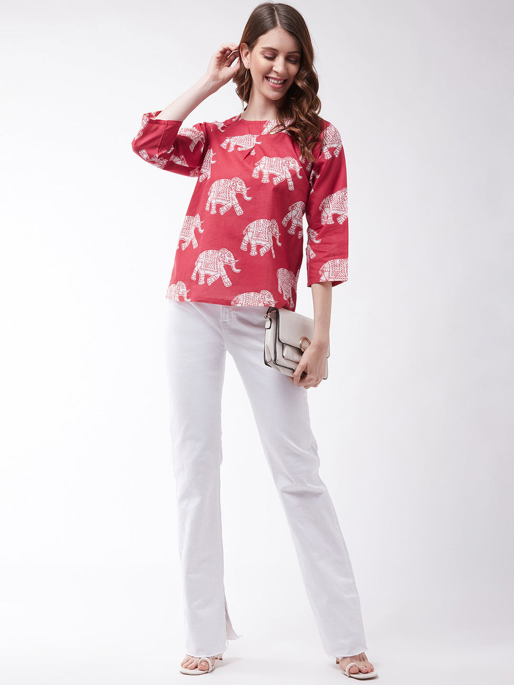 InWeave Red Elephant Top | Grocsy
