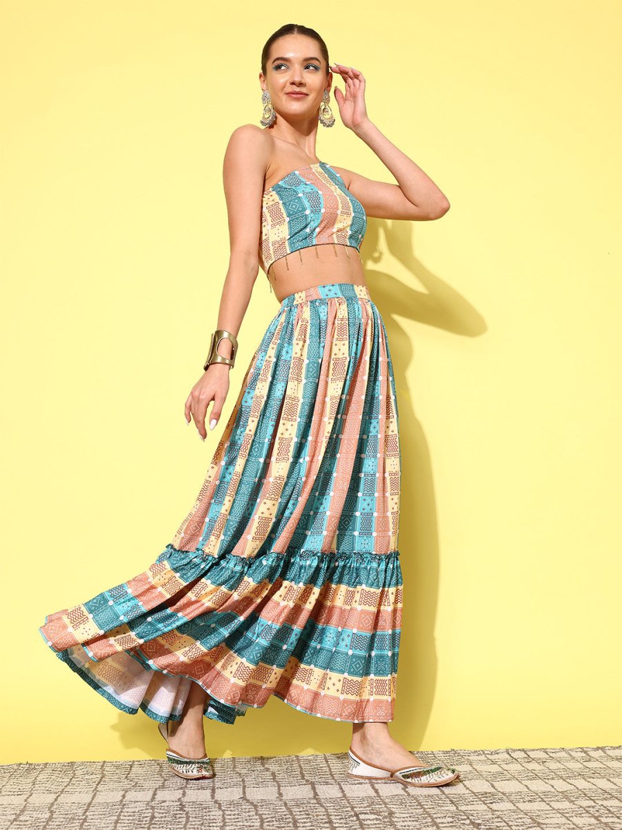Ahalyaa Women Ethnic Printed Co-Ords | Grocsy