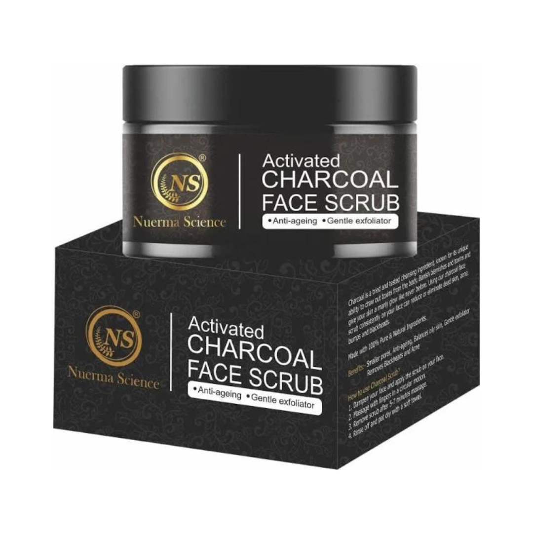 Nuerma Science Charcoal Face Scrub | Remove Dead Skin Cells & Cleanse Deeply | Grocsy