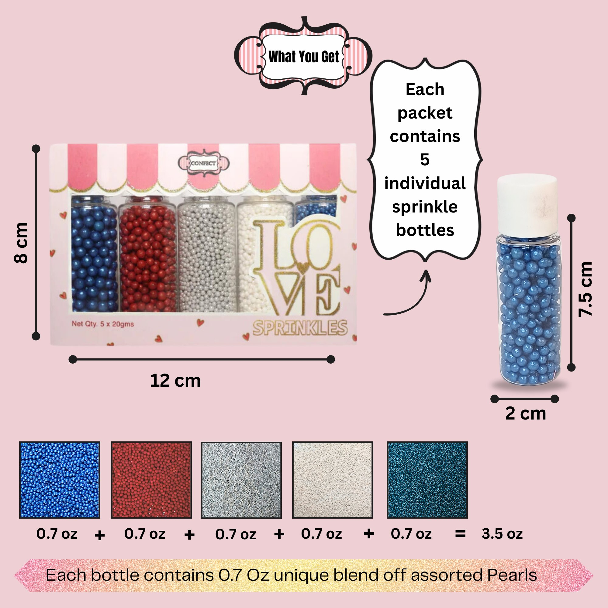 Confect Patriotic Disco Balls Assorted Sprinkles (DB-03) | Grocsy