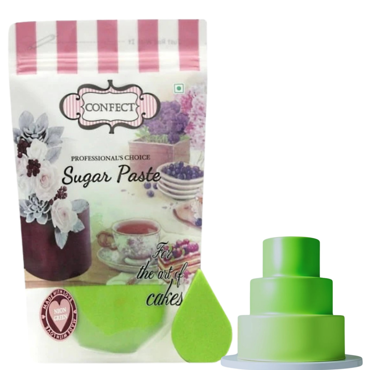 Confect Neon Green Fondant | Edible Sugarpaste | Grocsy