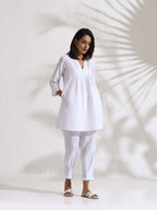 trueBrowns White Slub Co-ord Set | Grocsy
