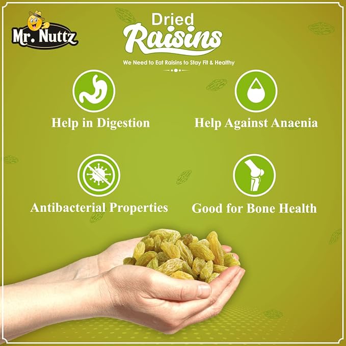 Mr. Nuttz Green Raisins Pouch | Grocsy