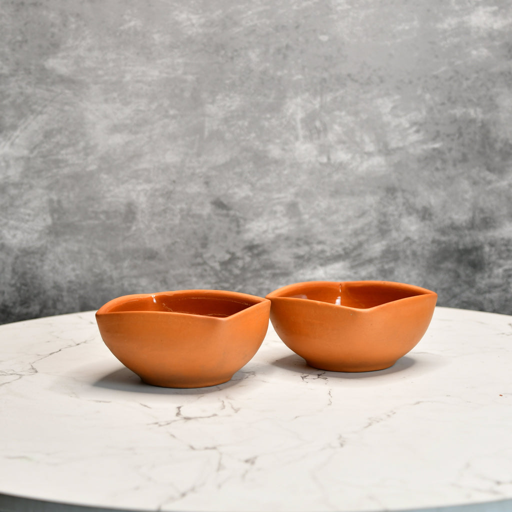 Sowpeace Premium Set of 2 Terracotta Square Serving Bowls | Grocsy