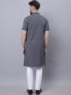 Even Apparels Multi Pure Cotton Short Sleeves Kurta With Band Collar | Grocsy