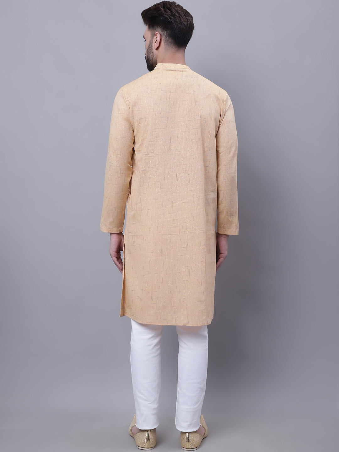 Even Apparels Beige Sherwani Kurta With Asymetrical Cut | Grocsy