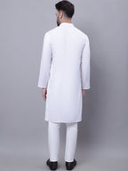 Even Apparels White Pure Cotton Kurta With Band Collar | Grocsy
