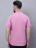 Even Apparels Pink Pure Cotton Short Kurta With Band Collar | Grocsy