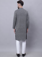 Even Apparels Black Sherwani Kurta With Asymetrical Cut | Grocsy