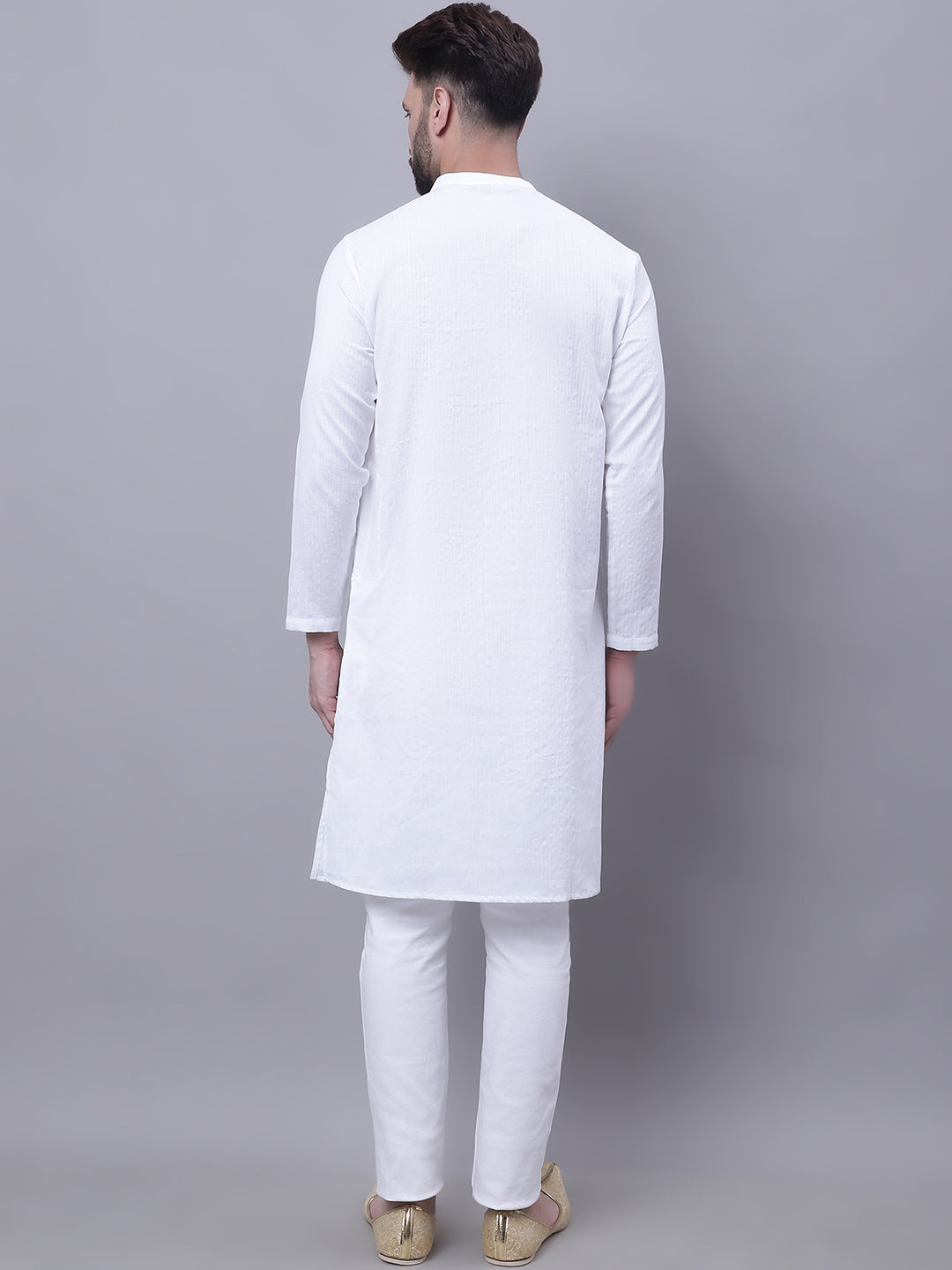 Even Apparels White Sherwani Kurta With Asymetrical Cut | Grocsy