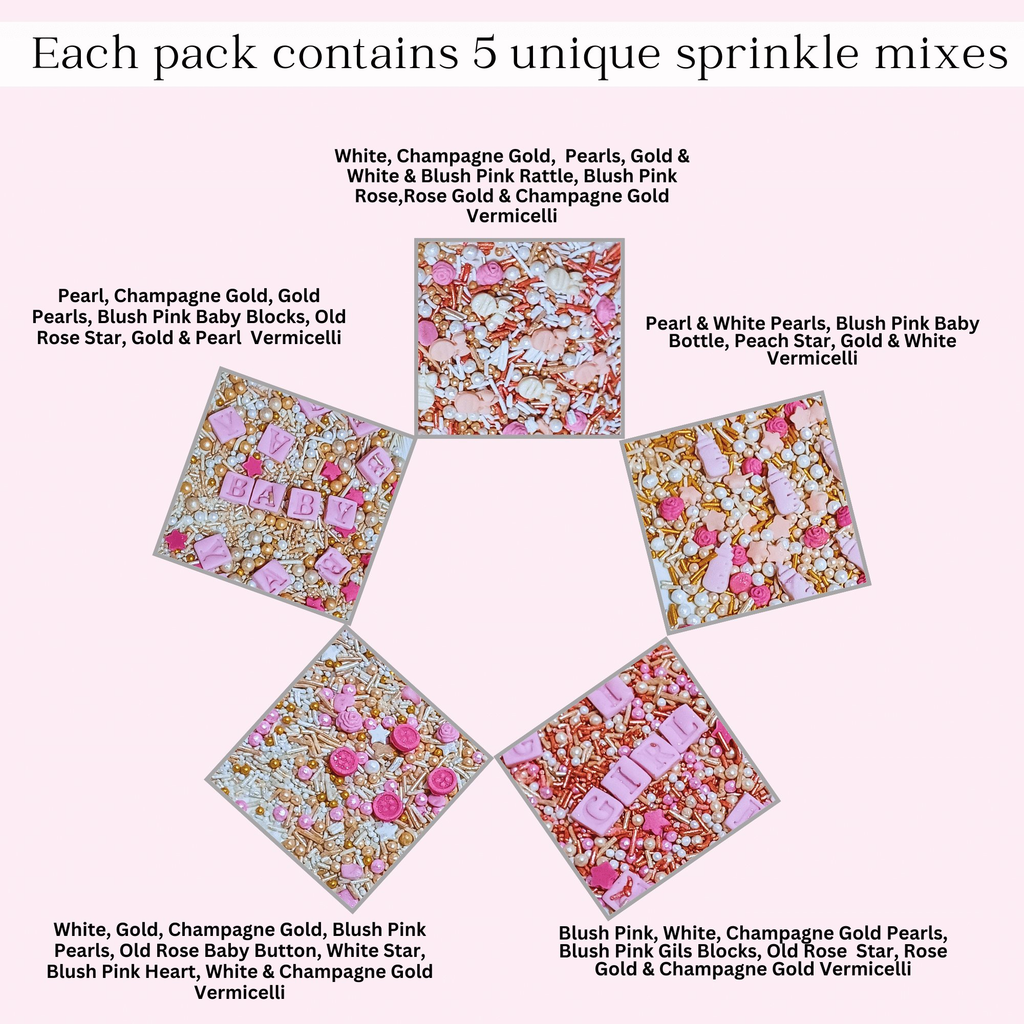 Confect Girls Baby Shower Sprinkles | Edible Sprinkles | Grocsy