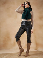 InWeave Women's Dark Teal Faux Fur Neck Warmer | Grocsy