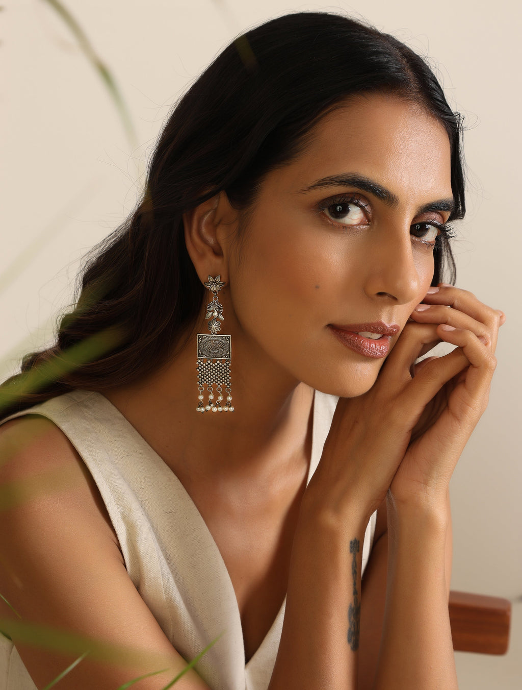 trueBrowns Silver Peacock Earrings | Grocsy