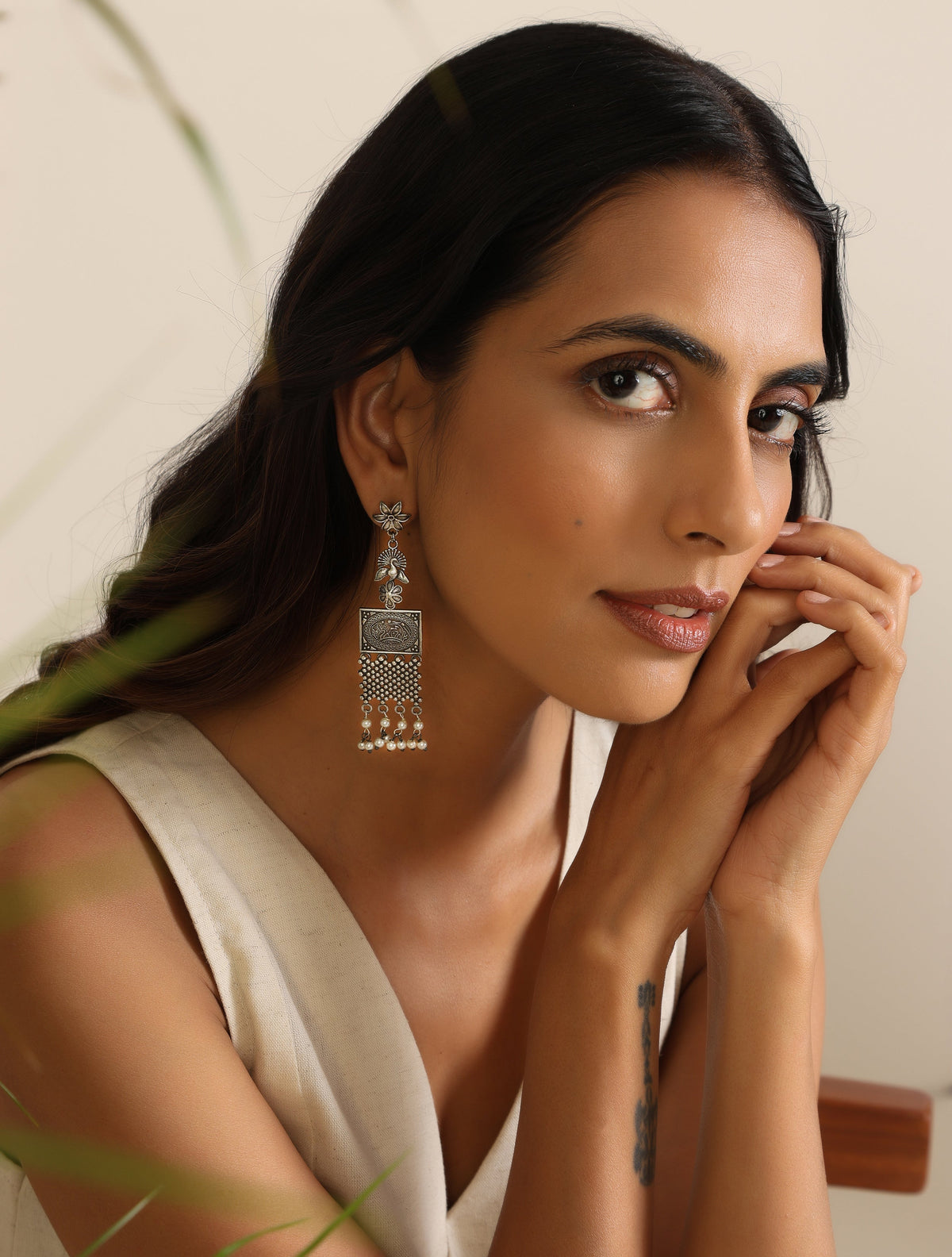 trueBrowns Silver Peacock Earrings | Grocsy