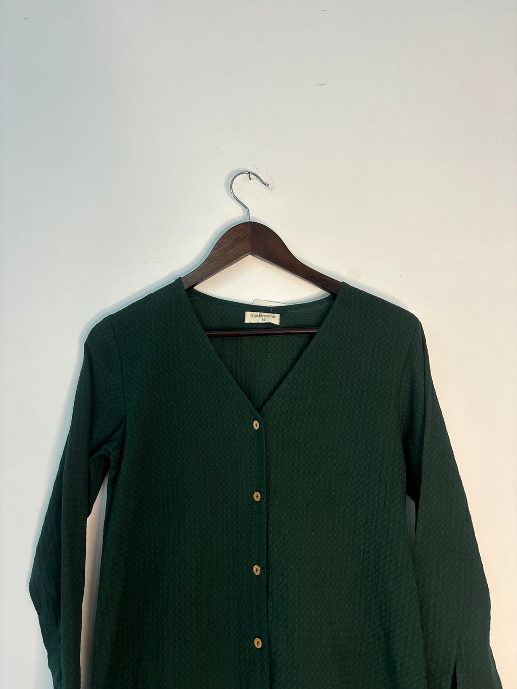 trueBrowns Dark Green Dobby Top | Grocsy