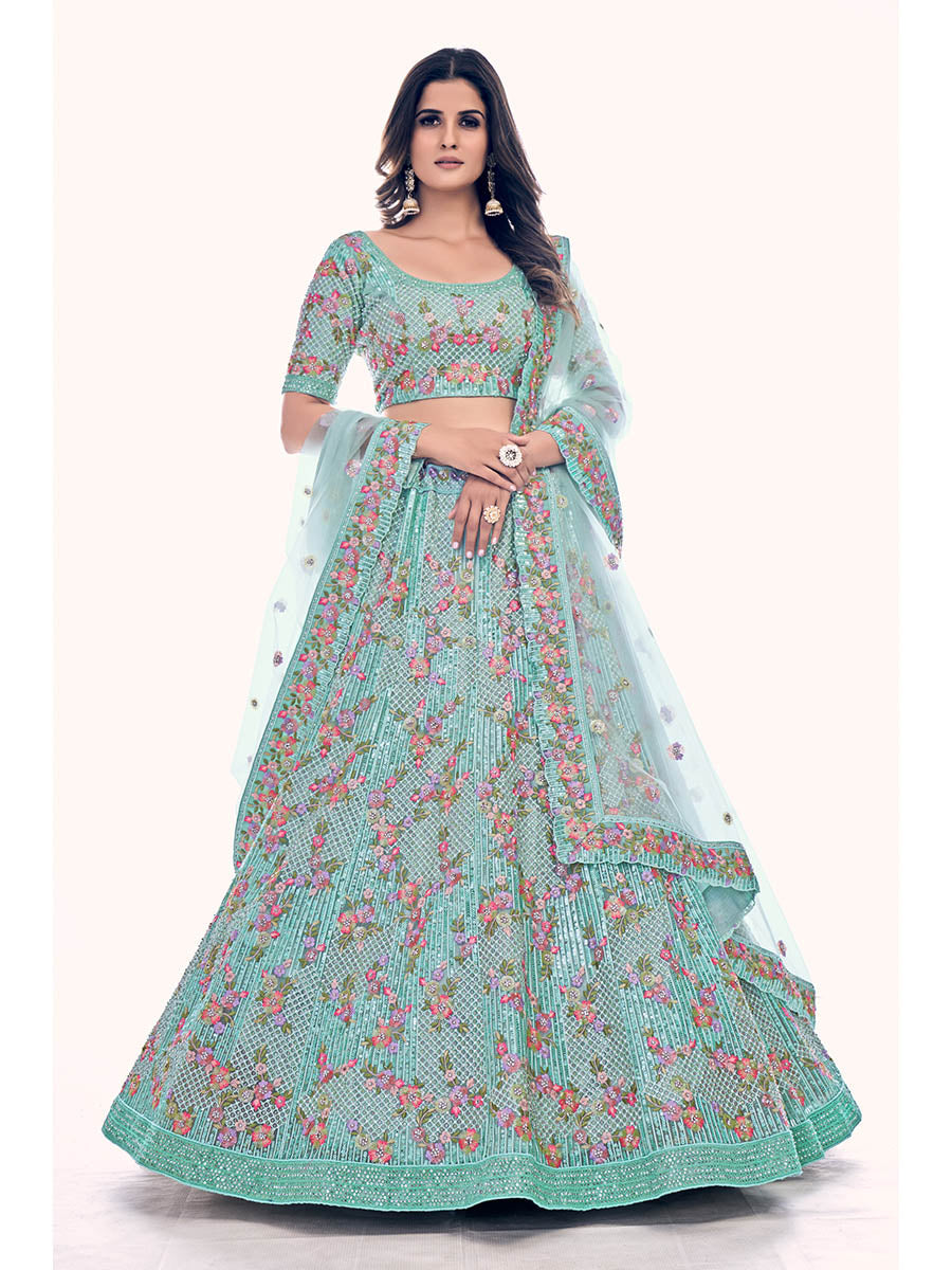 Myra Firozi Soft Net Embroidered Designer Lehenga Choli | Grocsy