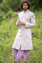 Lilac Majesty Designer Men's Sherwani by Hilo Design | Grocsy