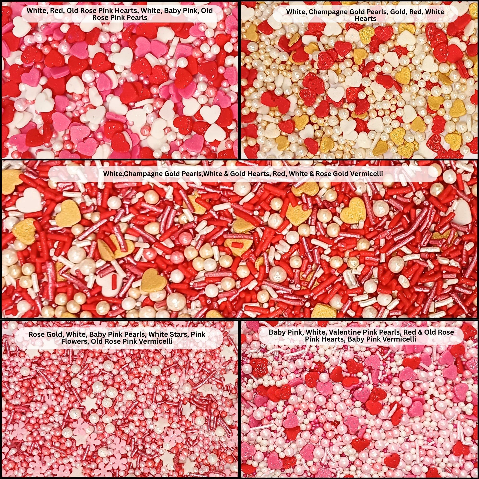 Confect Valentine Sprinkles | 08 Edible Decoration for Baking & Dessert | Grocsy
